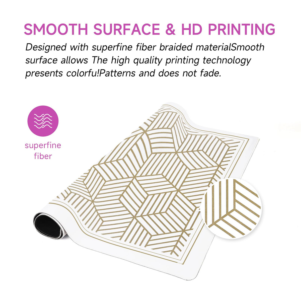 Deyimmei golden-herringbone-pattern adds refined style to your gaming setup.