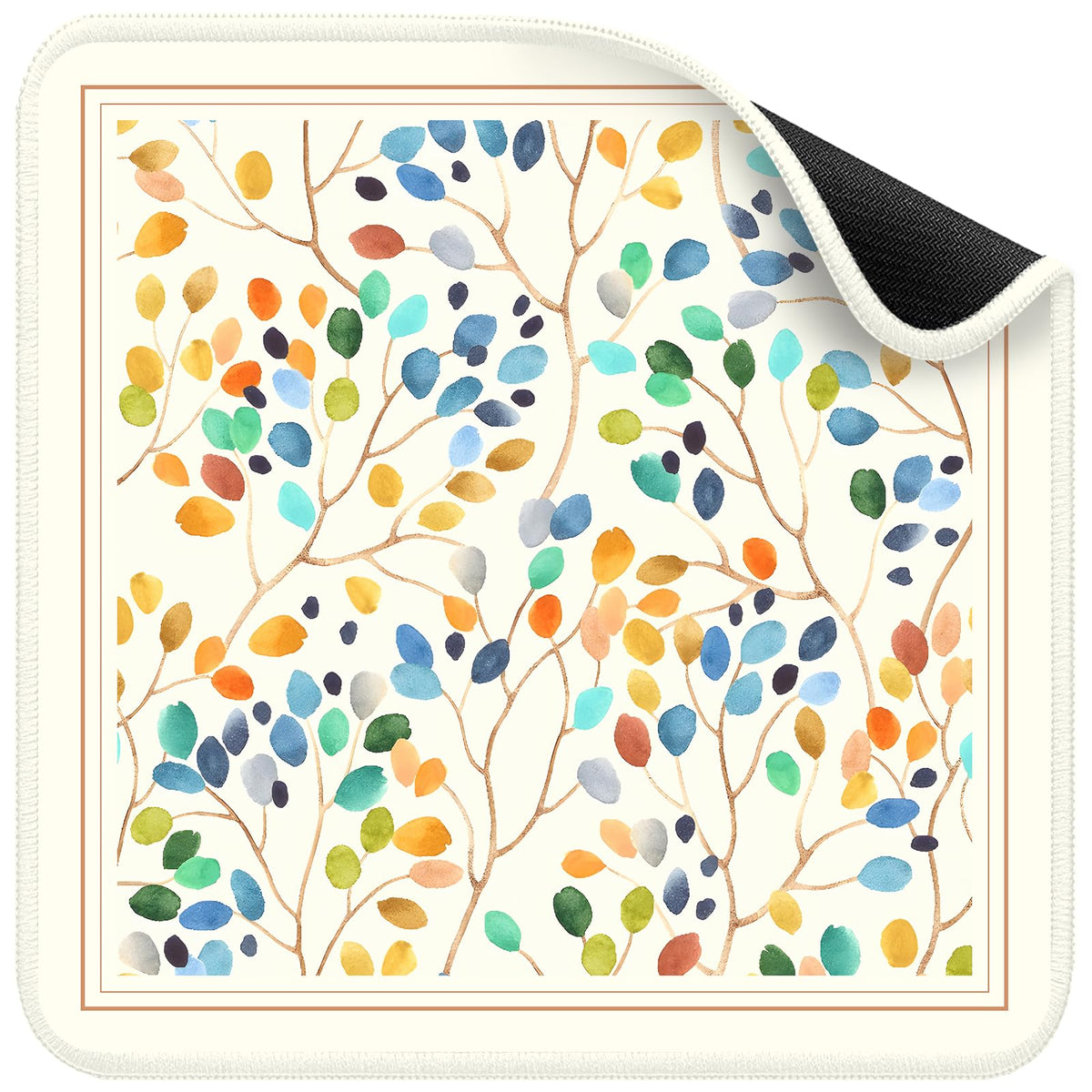 Deyimmei Mahjong mat with floral pattern for stable, quiet play