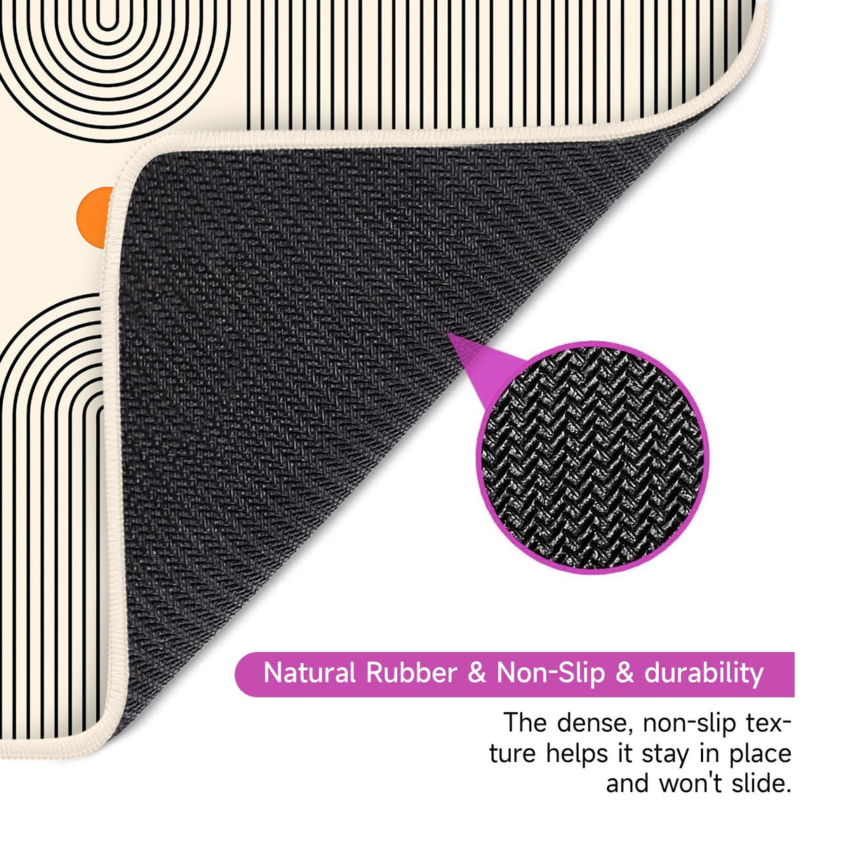 Deyimmei mat features soft polyester surface for smooth piece handling.