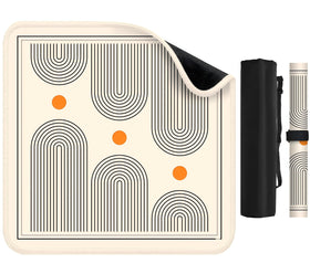 Deyimmei Mahjong Mat on a square table with non-slip backing for stable play.