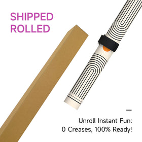 Deyimmei Mahjong Mat shown with elastic strap and storage pouch for easy keeping.