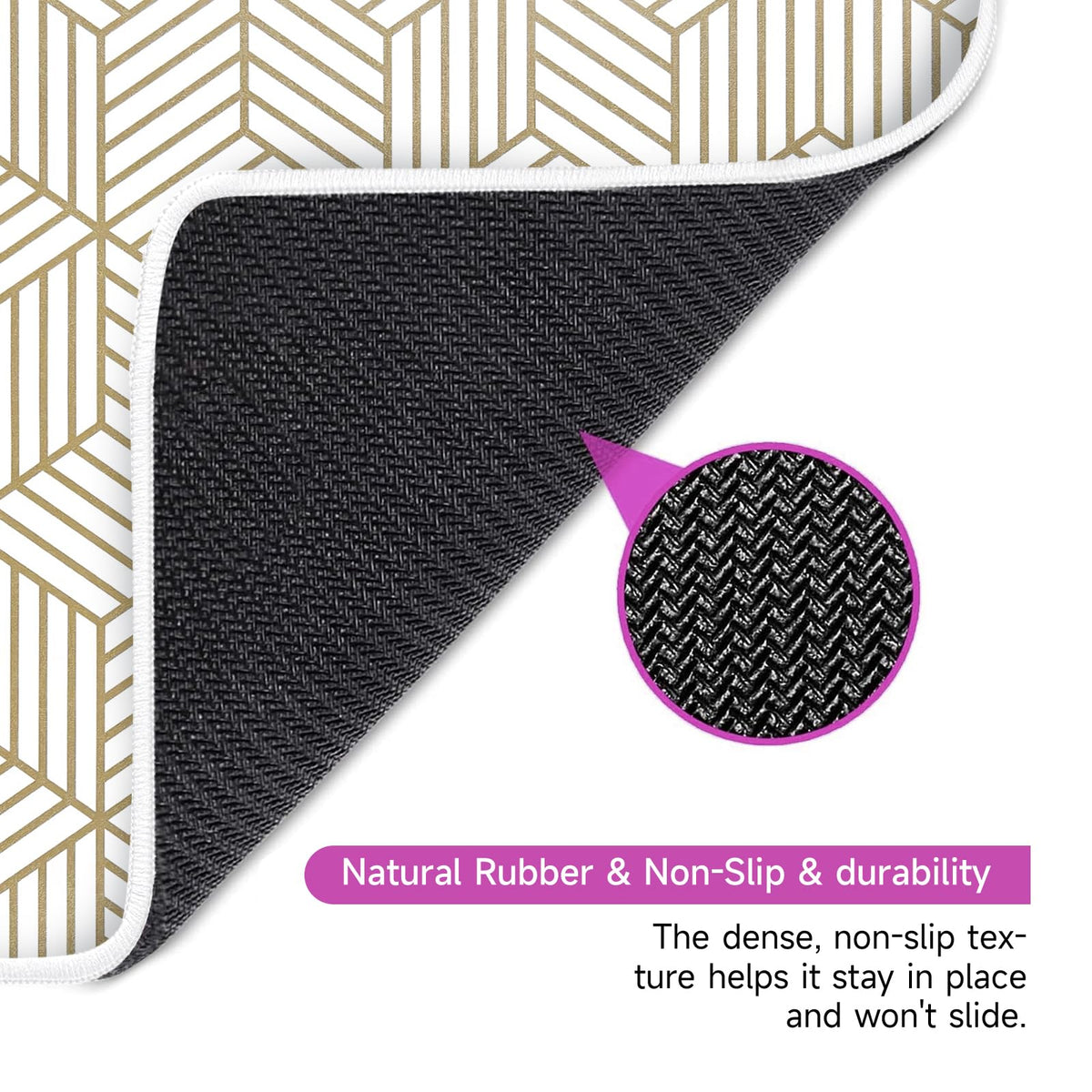 Deyimmei non-slip-rubber-back keeps the mat in place and protects furniture.