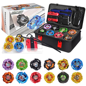 DEZAWRTY Gyro X battling blade set with twelve spinning tops ready for action