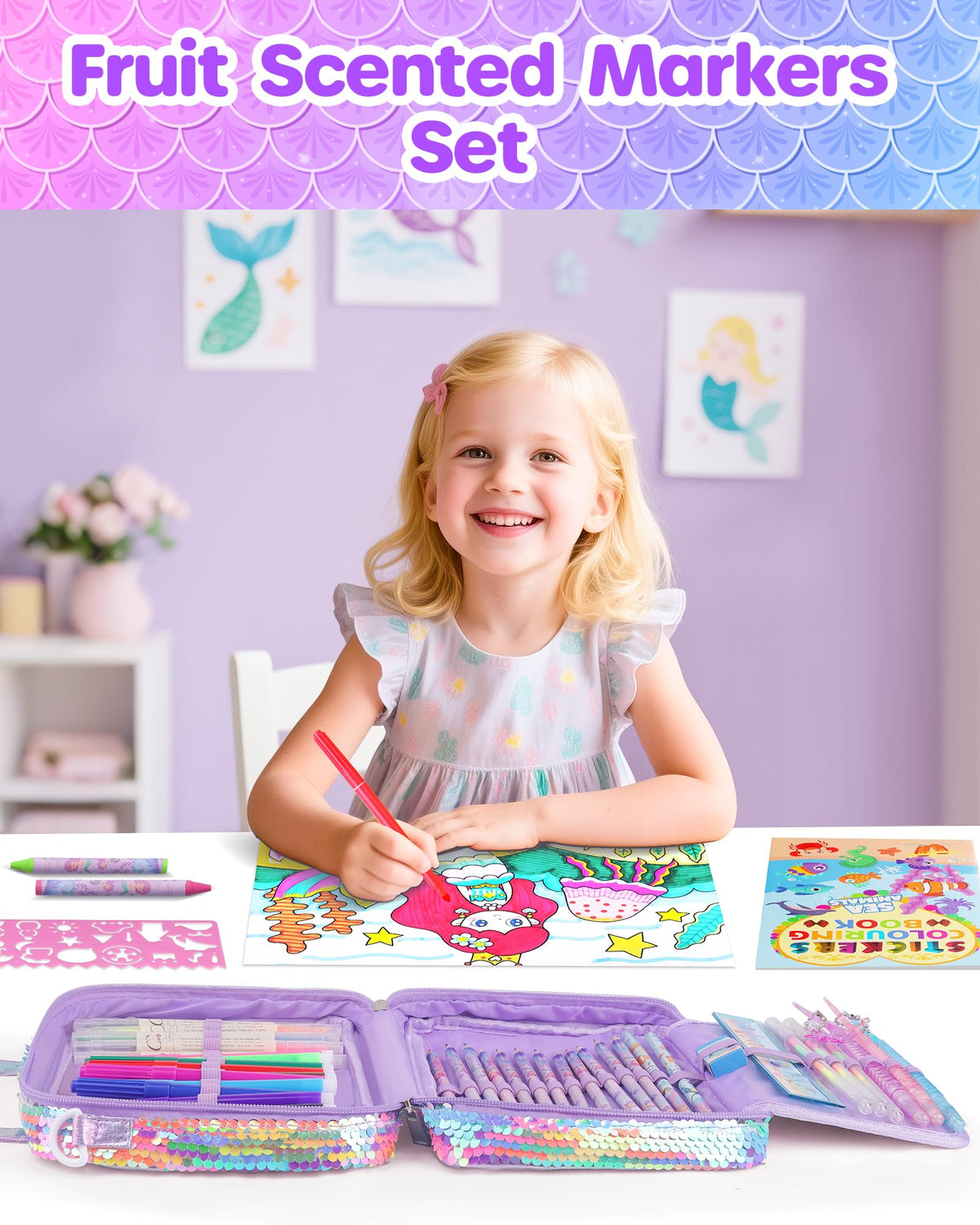 D-FantiX gift-ready mermaid art set in a decorative box.
