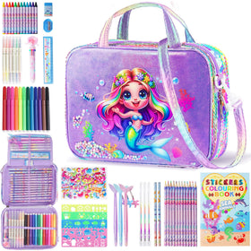D-FantiX Mermaid theme bag open for portable creativity on the go.