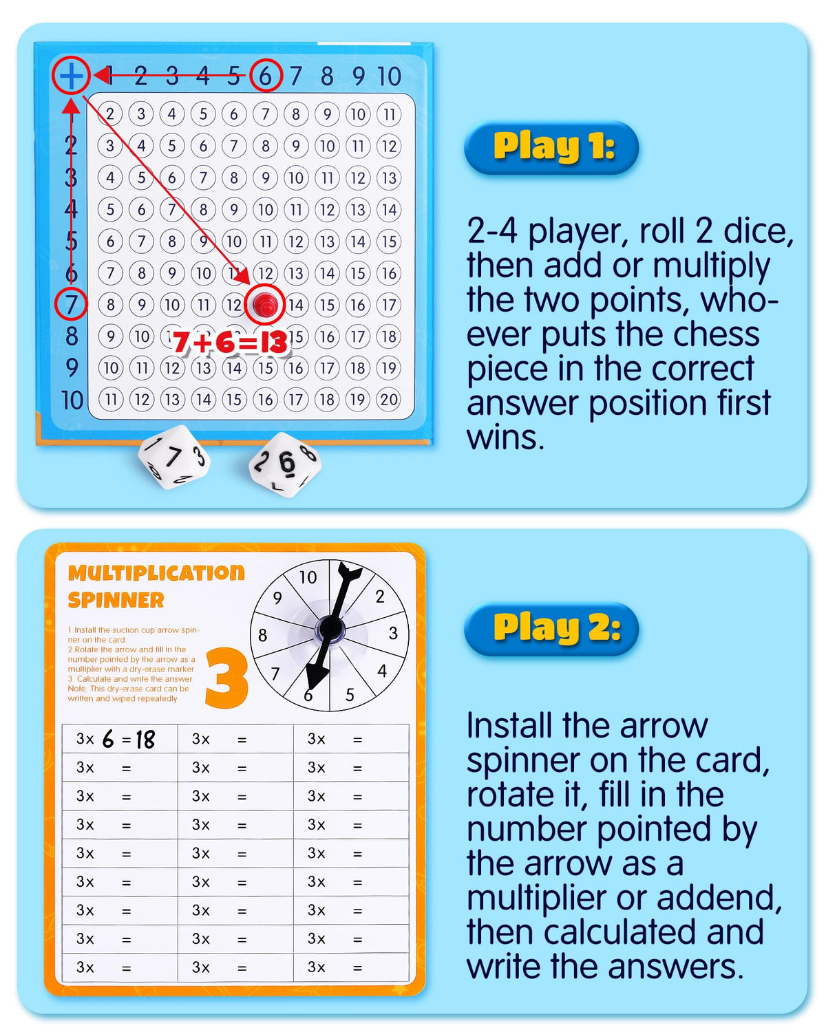 D-FantiX numbered dice support quick number sense during play