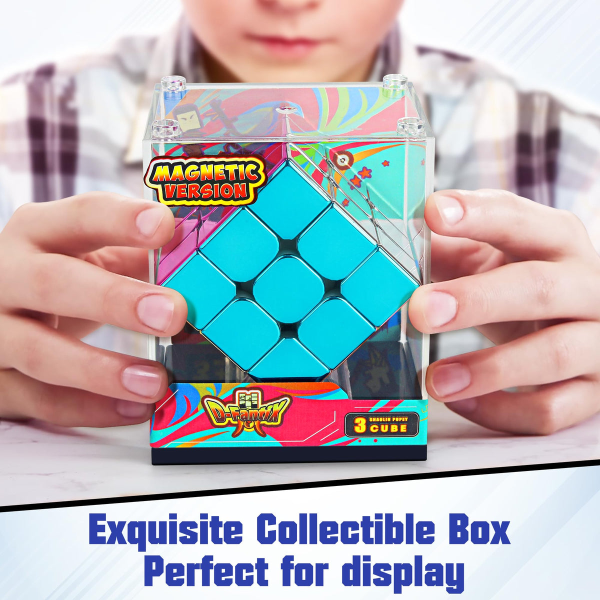 D-FantiX stickerless ABS cube in metallic finish for durable, fade-resistant play