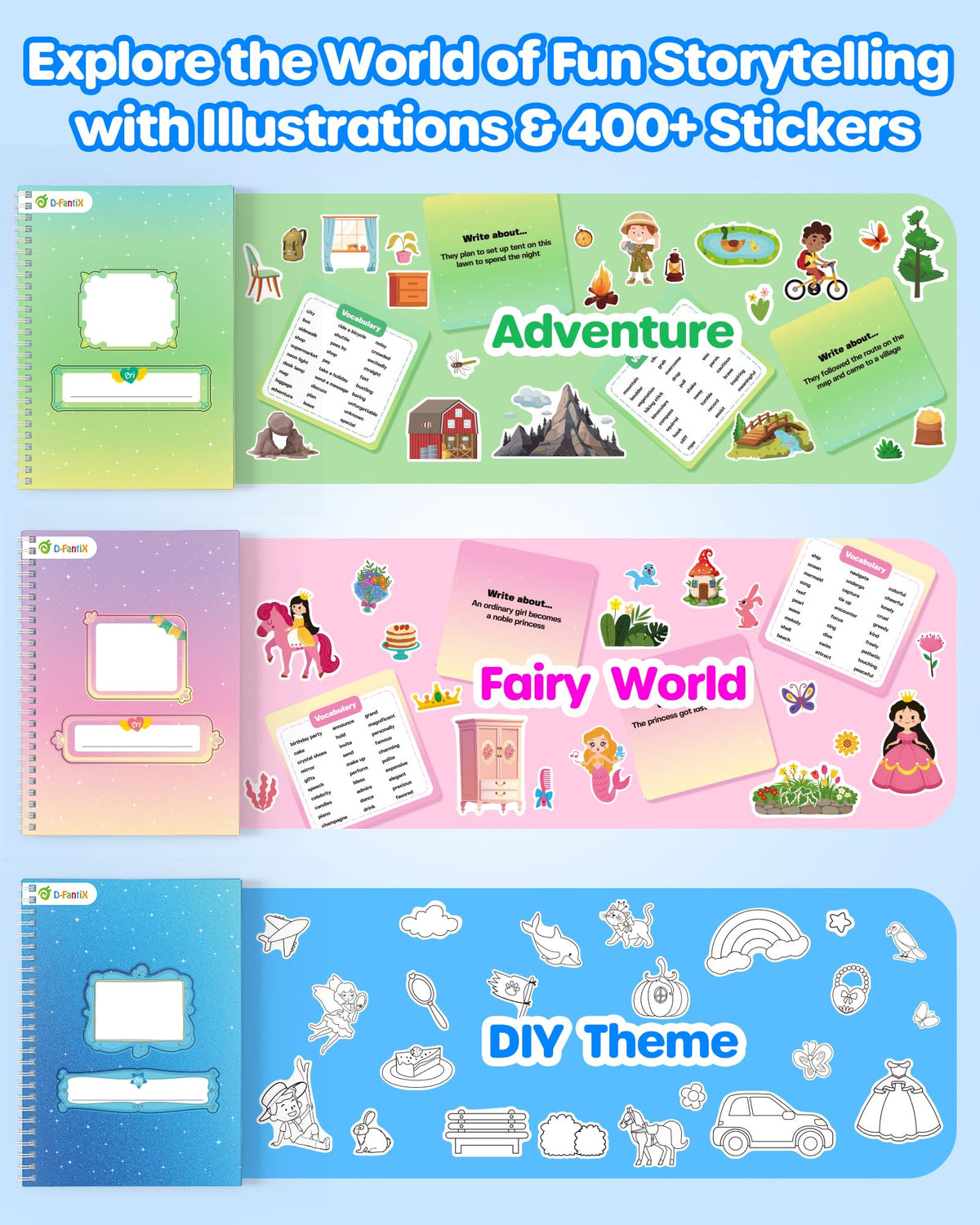 D-FantiX colorful stickers and drawing stickers for expressive pages