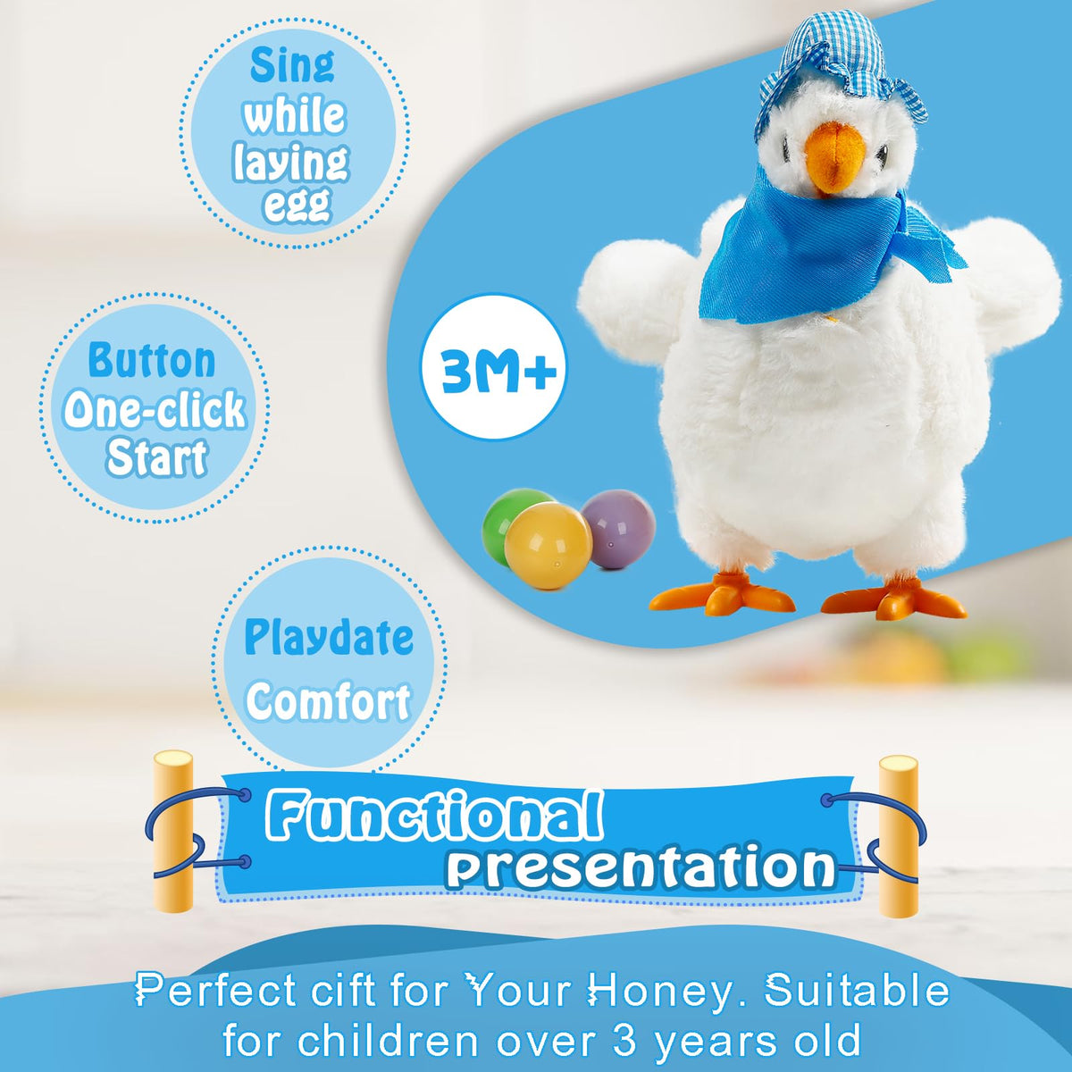 dgdgcool fluffy chicken plush ideal for cuddles and play therapy.
