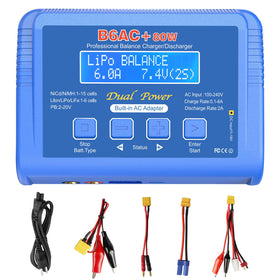 Dght B6AC 80W charger front view for quick RC battery charging