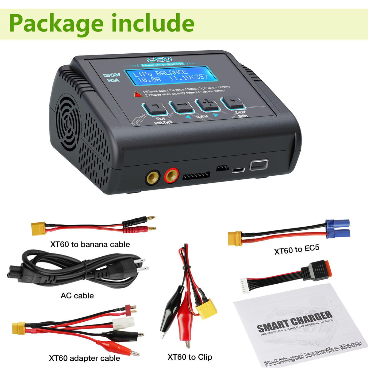 Dght Lipo Charger digital display clearly shows cell status for precise balancing.