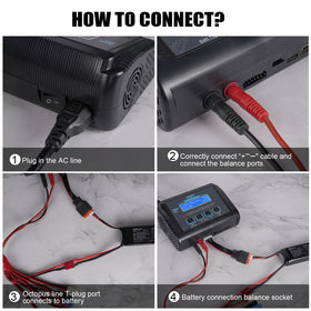 Dght Lipo Charger side ports enable easy cable access for large packs.