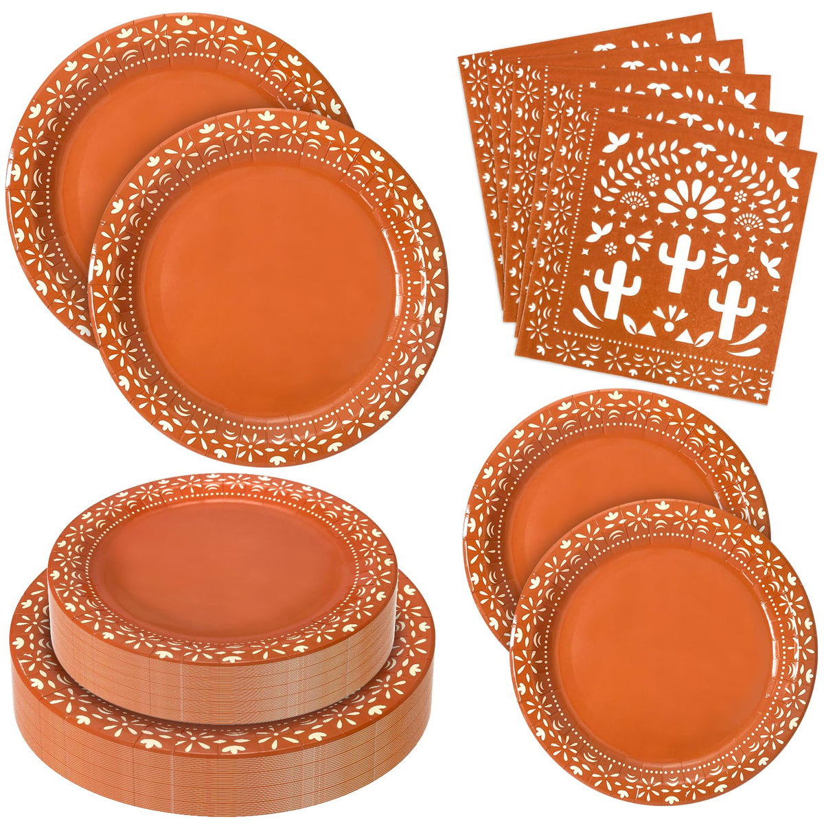 Dhnvcud Cielito Lindo 9 inch plates with floral design for festive meals