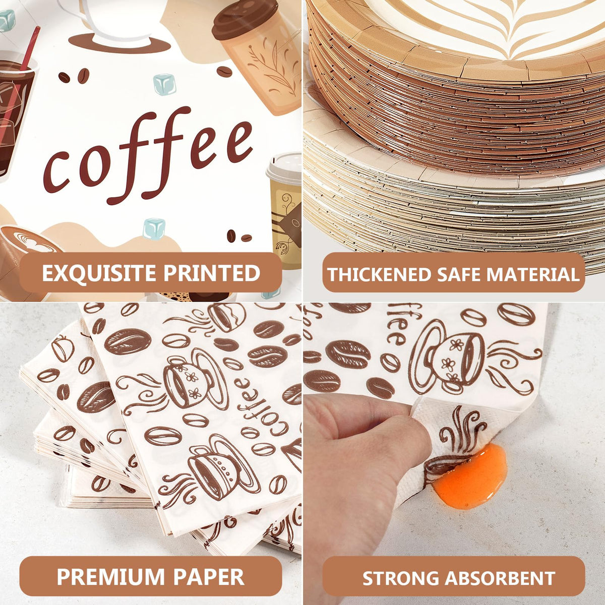 Dhnvcud coffee napkins offer comfortable, absorbent protection for guests.