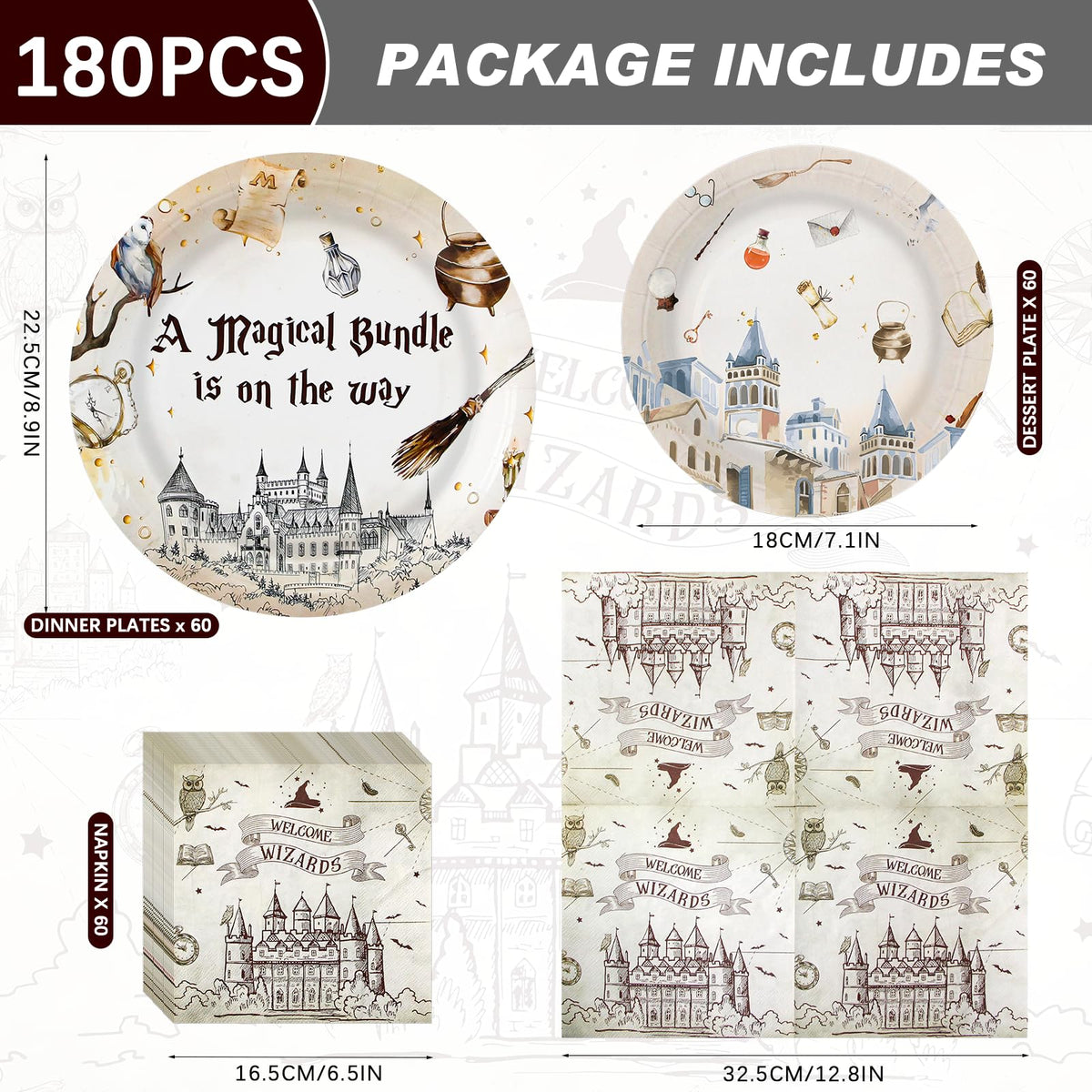 Dhnvcud magical wizard dessert plates add festive dessert flair
