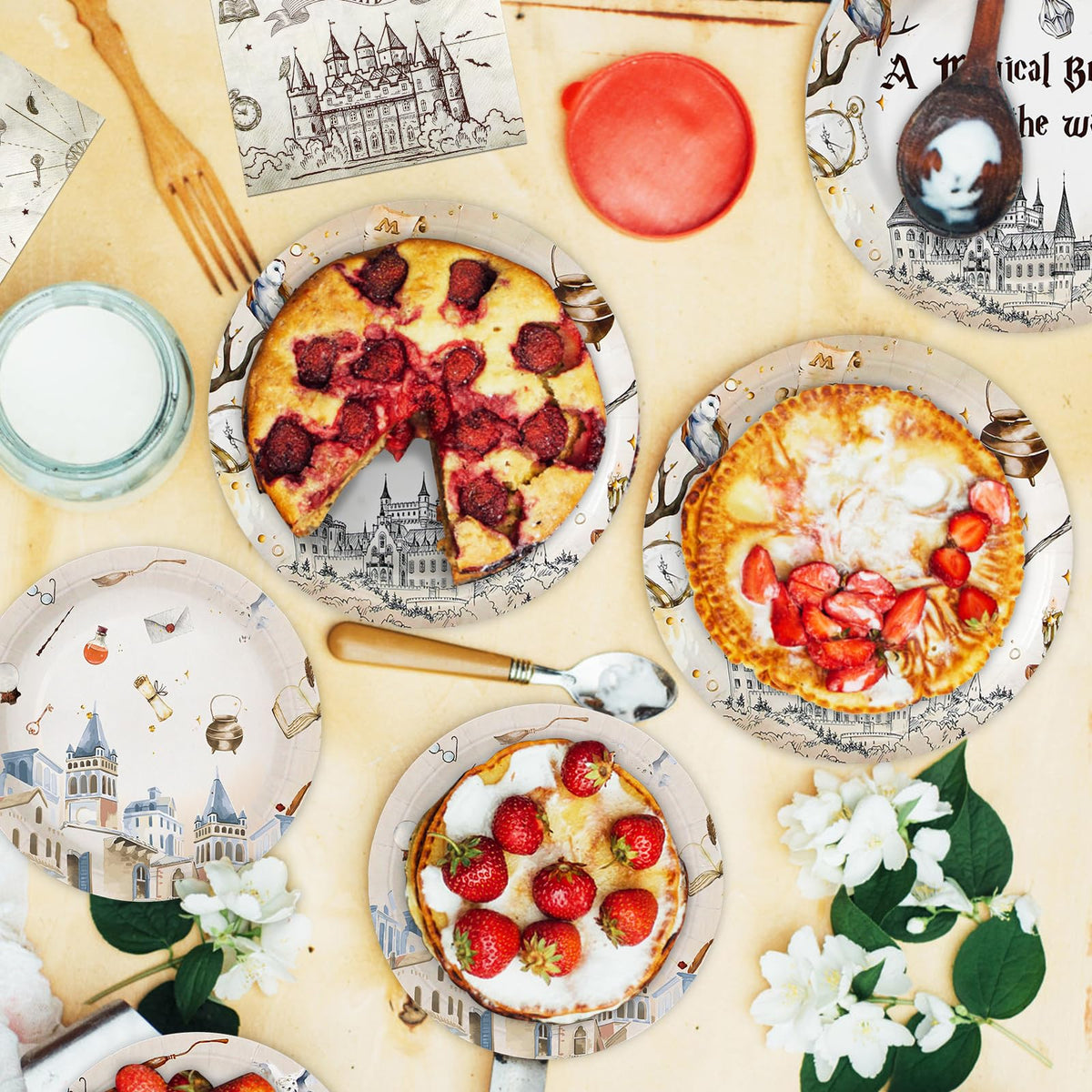 Dhnvcud magical wizard tableware closeup shows durable thick paper