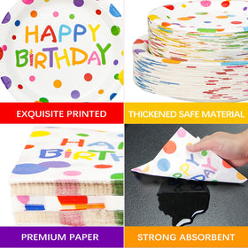 Dhnvcud rainbow-dot napkins offer thick, absorbent cleanup for guests