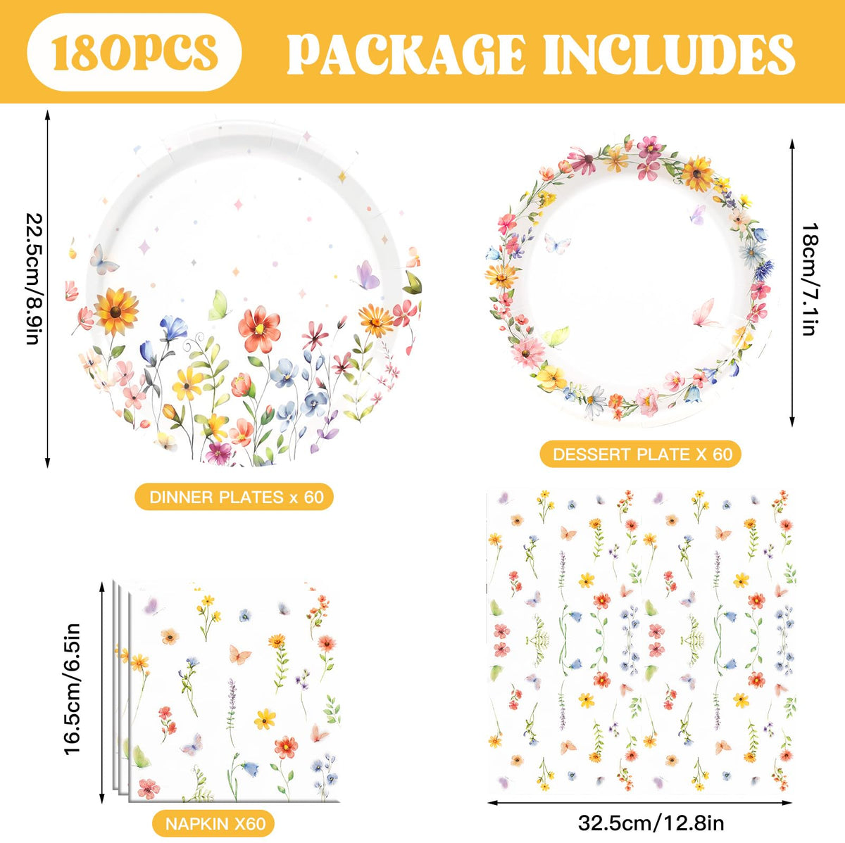 Dhnvcud wildflower dessert plates 7in add color to desserts and treats