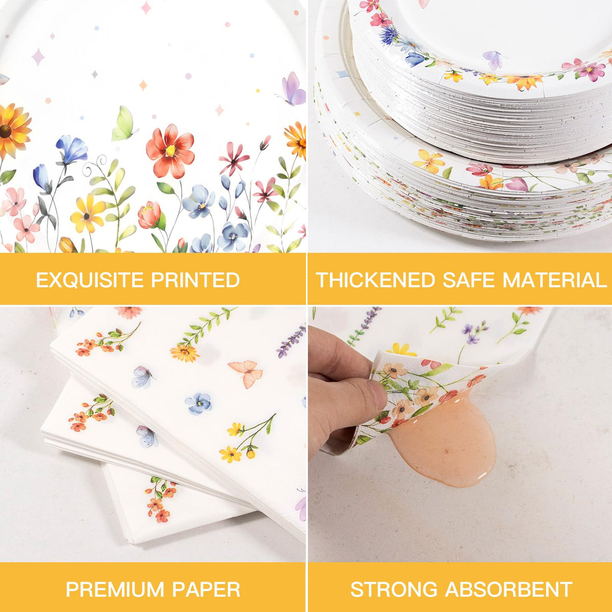 Dhnvcud wildflower napkins simplify cleanup after gatherings