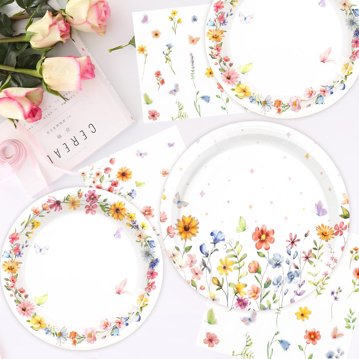 Dhnvcud wildflower plate pattern closeup highlights vibrant detail