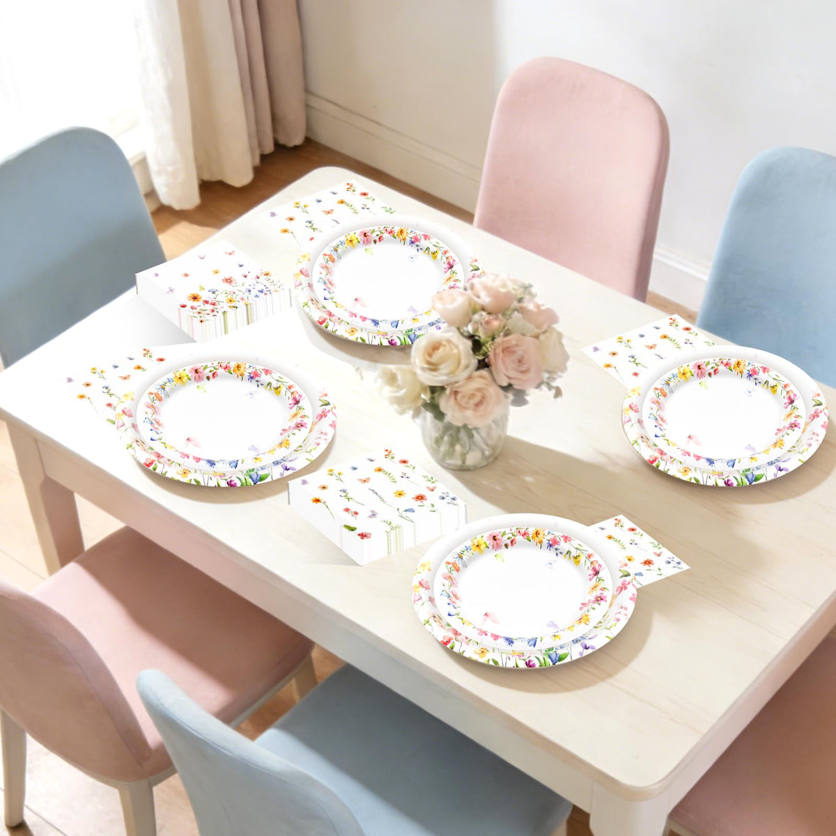 Dhnvcud wildflower table setting inspires cohesive party decor