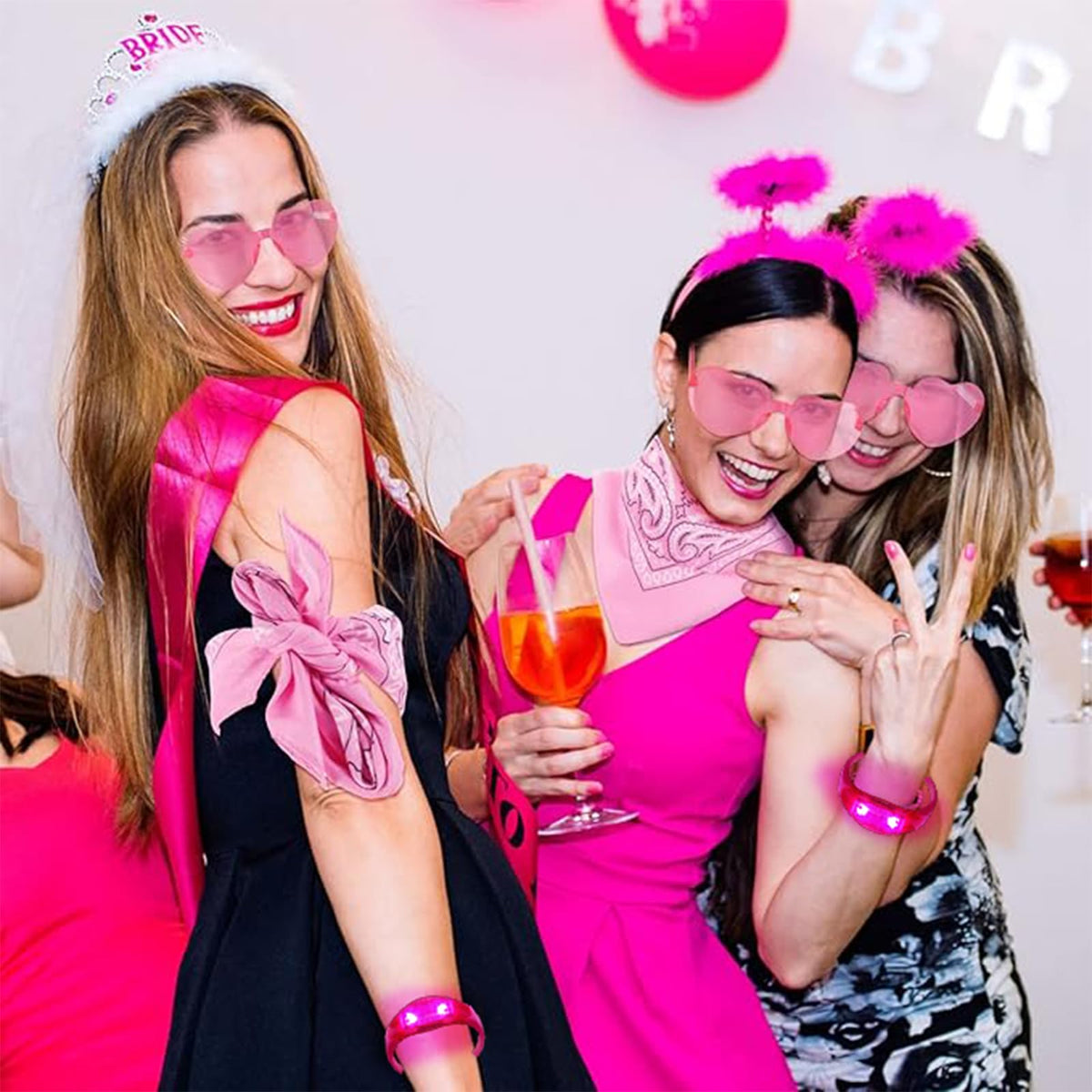 Dhseinat bracelet worn on the wrist adds a hands-free glow at events.