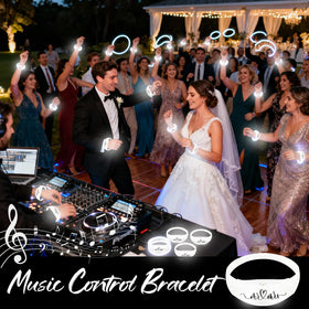 Dhseinat LED bracelets showing music-sync brightness for the dance floor