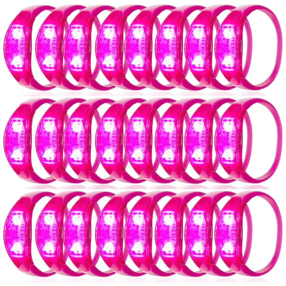 Dhseinat LED glow bracelet in pink shines brightly for nightlife events.