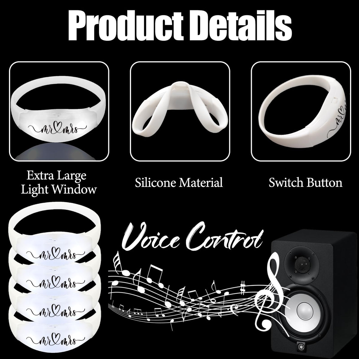 Dhseinat Mr&Mrs design glow bracelet highlighting the couple’s moment