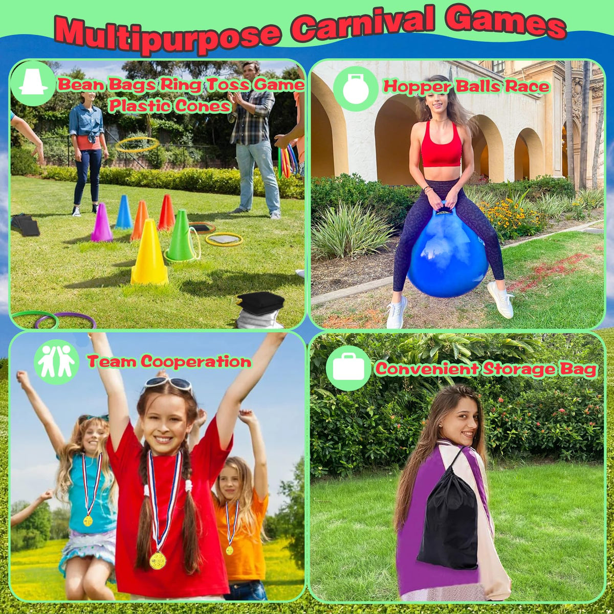 DHXGON bean bags encourage aim and hand-eye coordination outdoors.