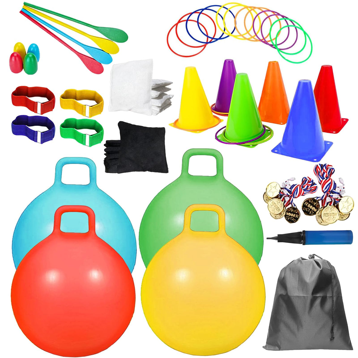 DHXGON hopper ball with handle ideal for outdoor play and coordination development.