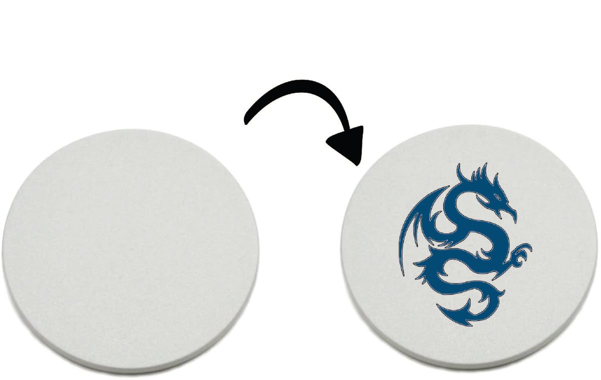 DHYANA COLLECTION 39mm ceramic chips with edge-to-edge printing for personalized casino-style tokens.