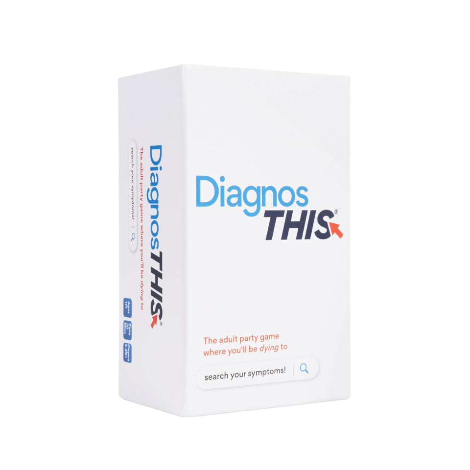 DiagnosThis game box on table, inviting a lively game night.