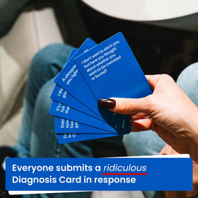 DiagnosThis symptom cards display sparks quick, silly prompts during play.