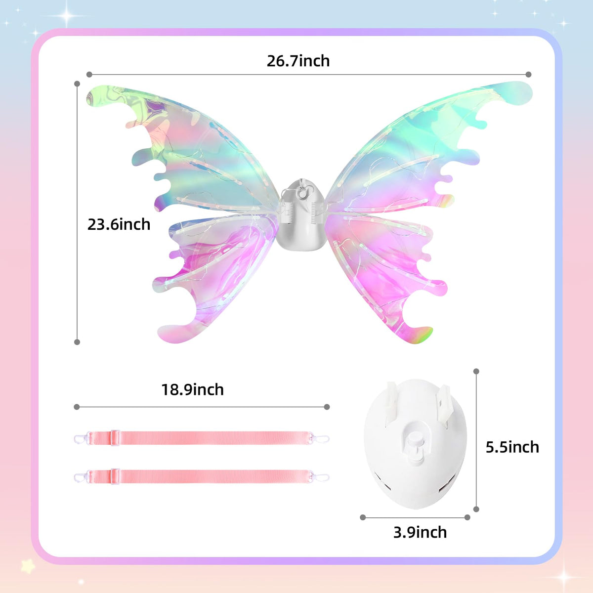 Diakud butterfly wings perfect for princess dress-up and themed parties.