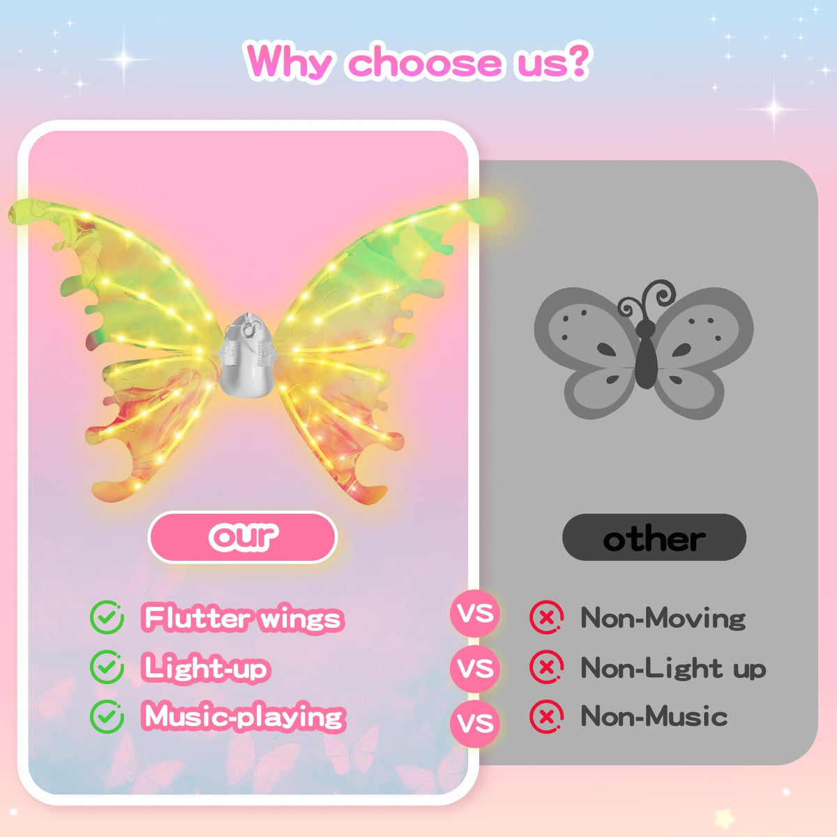 Diakud butterfly wings adjustable shoulder straps ensure comfortable wear.