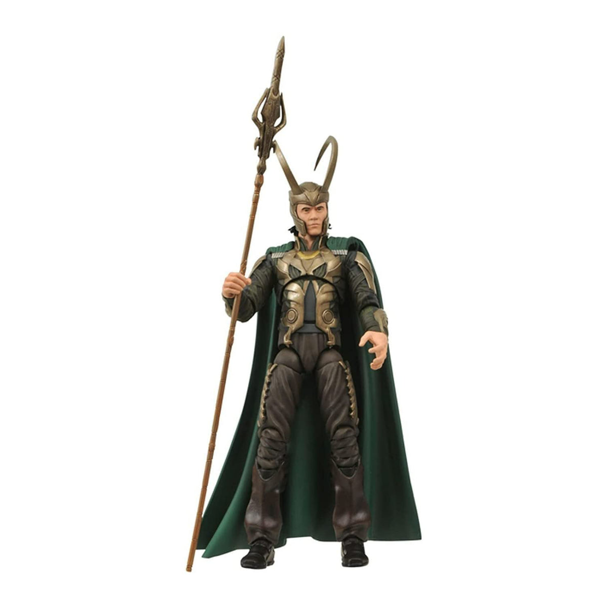 Diamond Select Toys Loki movie version figure front view shows iconic look and poseability