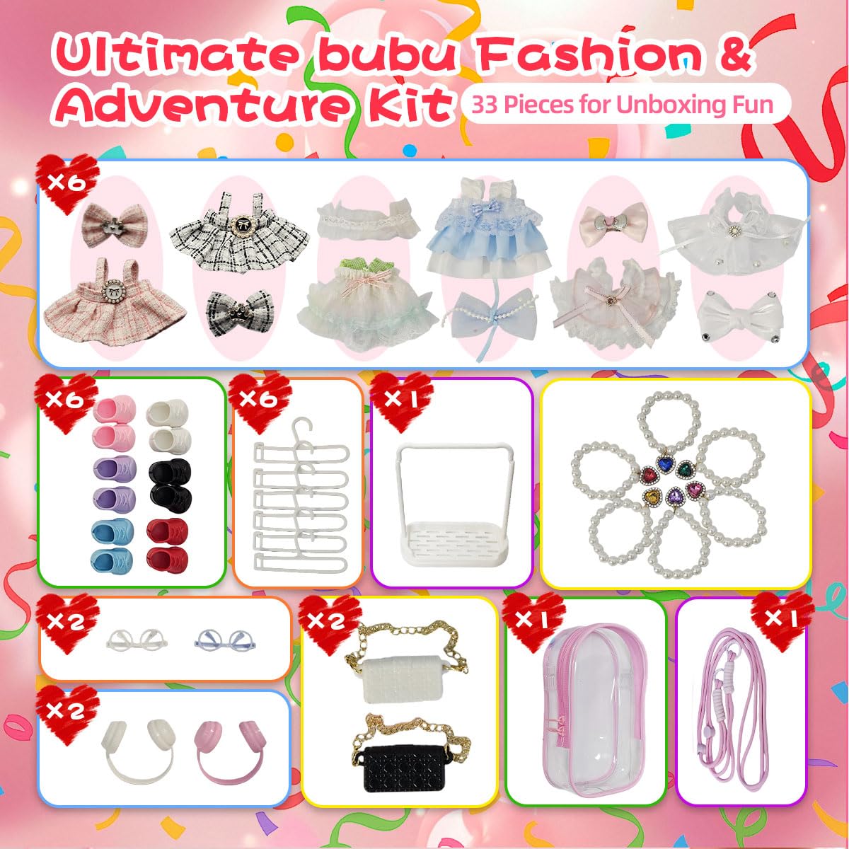 Diaomao Labubu 33-piece outfits set offers versatile looks for creative play