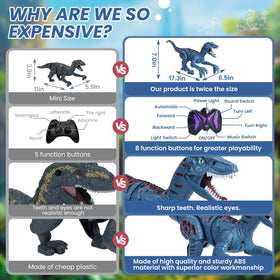 DibyAgl Velociraptor head and tail wag for lifelike action.