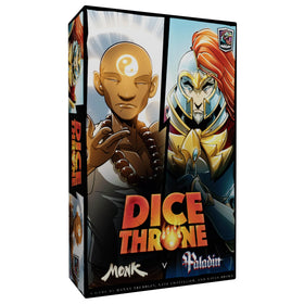 Dice Throne Box Game arena duel scene emphasizing two-player strategy.