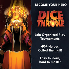 Dice Throne Unboxing setup with components and storage trays.