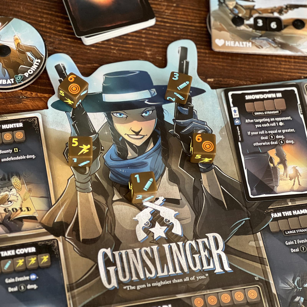 Dice Throne Gunslinger hero card unlocks fast, high-stakes play and strategy