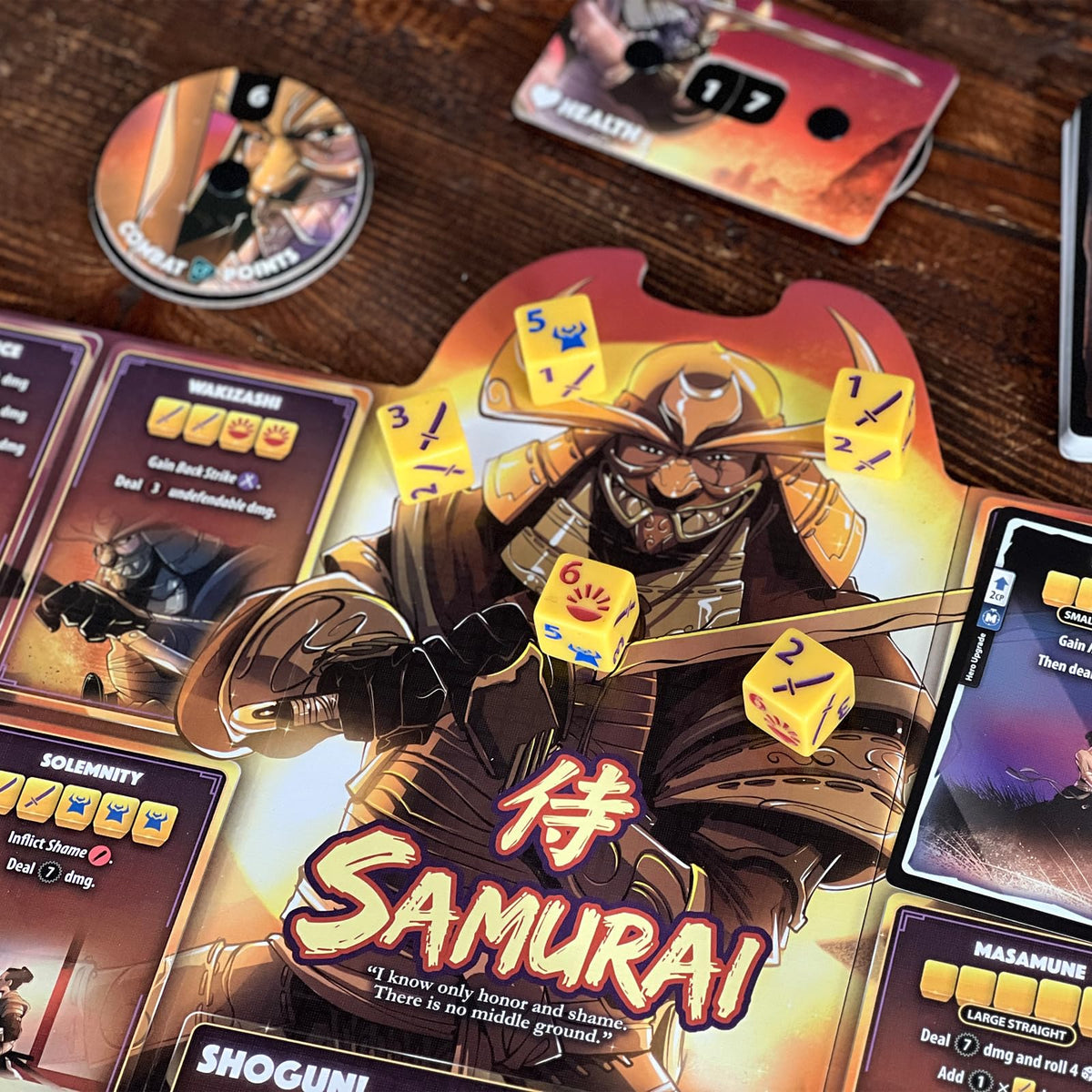 Dice Throne Samurai hero card reveals unique abilities shaping duels