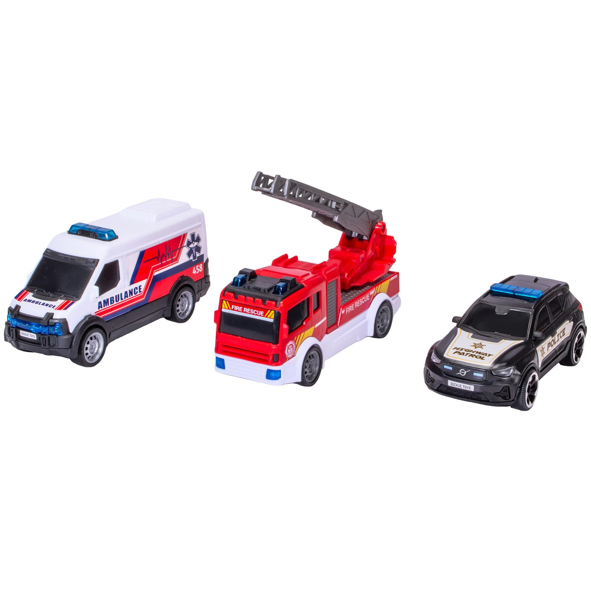 DICKIE TOYS Ambulance parked inside Rescue Station for quick missions