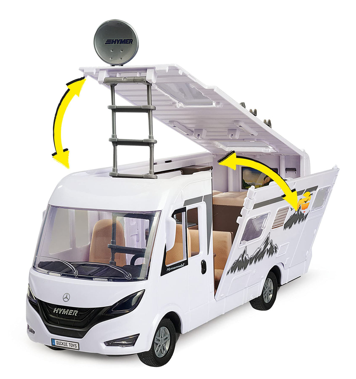 Dickie Toys Hymer camper interior detail supports imaginative stories