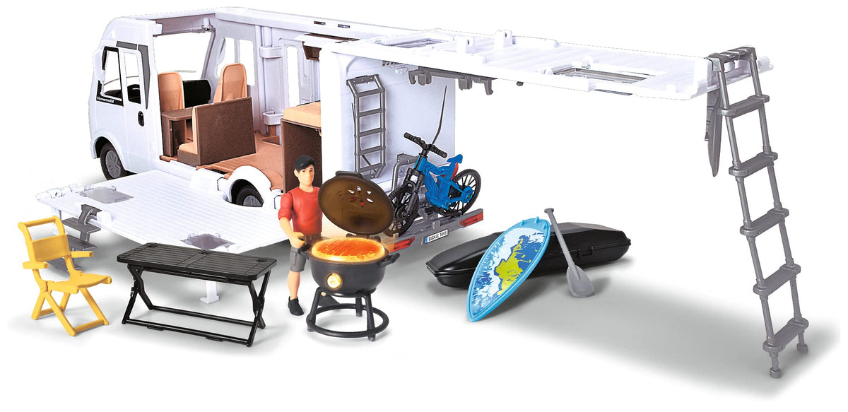 Dickie Toys Hymer camper lights and sounds enhance camping play