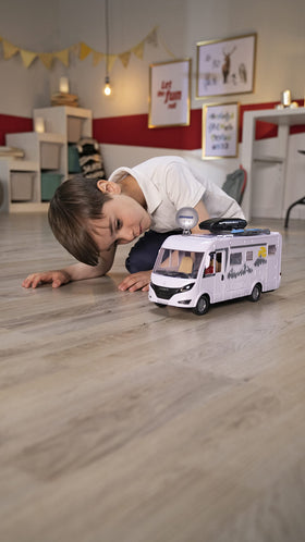 Dickie Toys Hymer camper soft rubber tires roll smoothly