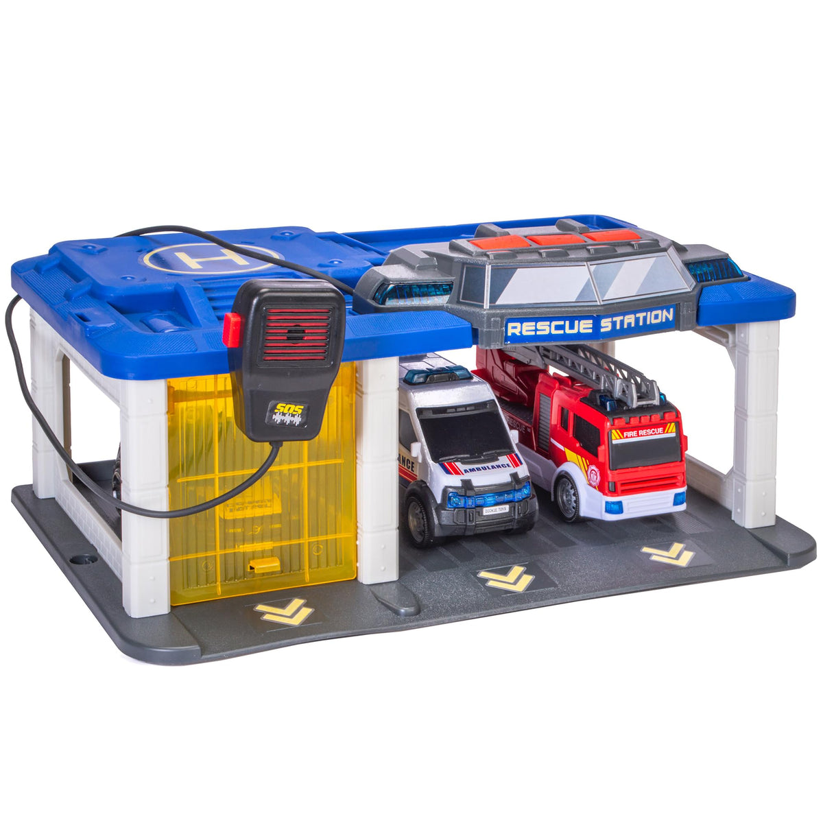 DICKIE TOYS Rescue Station built-in microphone for command-style play