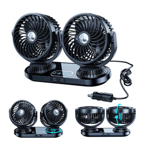 DICMKY dual-head car fan oscillating for broad cabin airflow