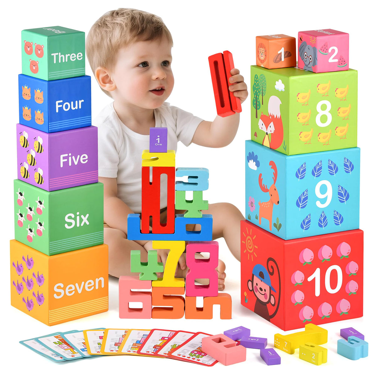 DICROON gift-ready wooden blocks set suitable for birthdays.